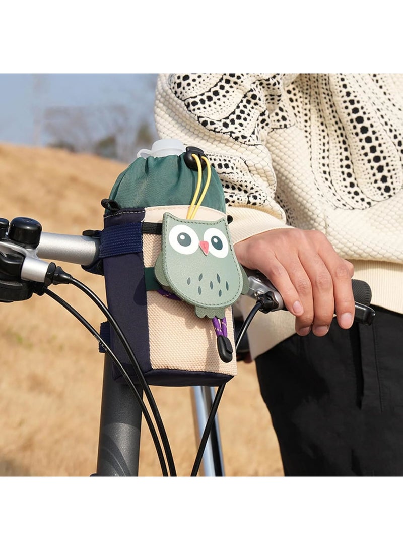SOLARAE Cartoon Bike Water Bottle Holder, Mountain Bike Crossbar Front Bag, Bike Bag Waist Shoulder Bag with Extended Shoulder Strap, Drawstring Feed Bag for Mountain Bike, e-Bike, Wheelchair Scooter - Image 3