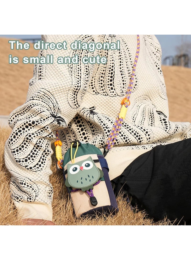 SOLARAE Cartoon Bike Water Bottle Holder, Mountain Bike Crossbar Front Bag, Bike Bag Waist Shoulder Bag with Extended Shoulder Strap, Drawstring Feed Bag for Mountain Bike, e-Bike, Wheelchair Scooter - Image 4