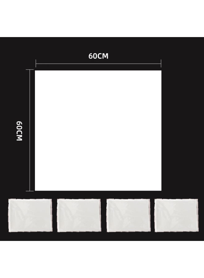Disposable Tablecloth Printed Logo Degradable Pe Plastic Oil-proof Dirt-proof Barbecue Hot Pot Takeaway Rectangular Placemat-Color:60*60*3 Silk Thick White Tablecloth; Outer Bag Without Printing; Independent Packaging - Image 1