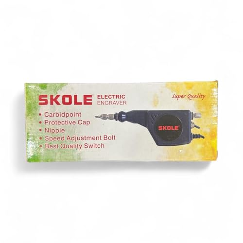 SKOLE Handy Electric Engraving Machine with Carbide Point | Multi-Surface Engraver Tool for Jewellery, Metal, Glass, Wood, Plastic & Leather | Compact & Lightweight Electric Engraver (Black) - Image 2