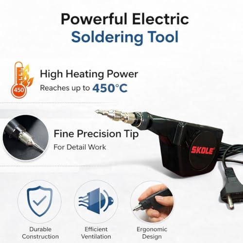 SKOLE Handy Electric Engraving Machine with Carbide Point | Multi-Surface Engraver Tool for Jewellery, Metal, Glass, Wood, Plastic & Leather | Compact & Lightweight Electric Engraver (Black) - Image 4