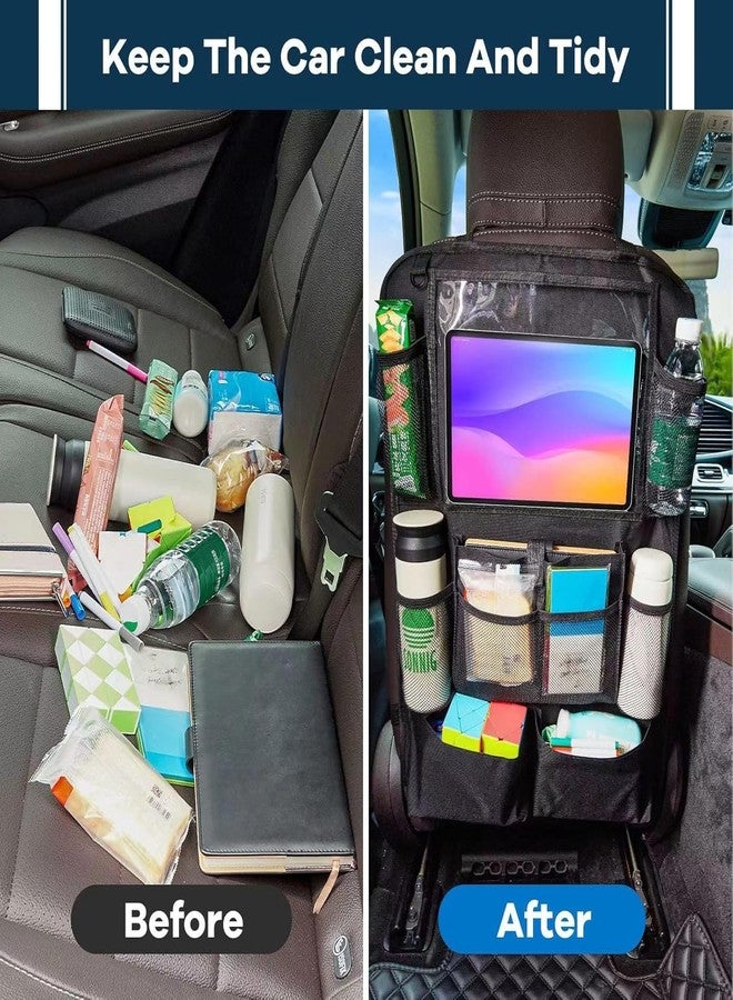 WapaW Car Seat Organizer - Backseat Car Organizer for Kids, Car Back Seat Protector Car Travel Accessories with 11 inch Pad Tablet Holder and 9 Storage Pockets (PACK-1) - Image 3