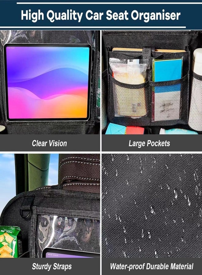 WapaW Car Seat Organizer - Backseat Car Organizer for Kids, Car Back Seat Protector Car Travel Accessories with 11 inch Pad Tablet Holder and 9 Storage Pockets (PACK-1) - Image 4