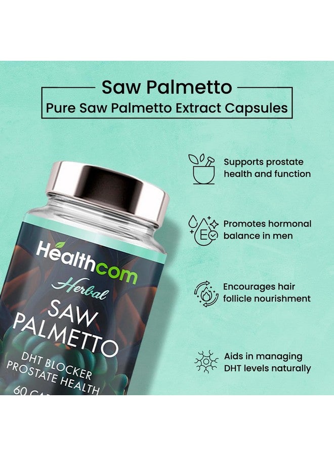 Healthcom Saw Palmetto Extract Capsules 500mg| Pure and Natural Herbal Supplement| Ayurvedic Medicine for Better Hormonal Balance| Overall Wellness| 60 Capsules - Image 4