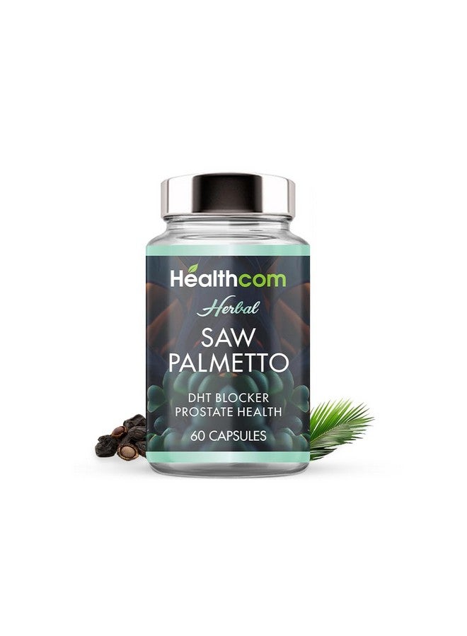Healthcom Saw Palmetto Extract Capsules 500mg| Pure and Natural Herbal Supplement| Ayurvedic Medicine for Better Hormonal Balance| Overall Wellness| 60 Capsules - Image 1
