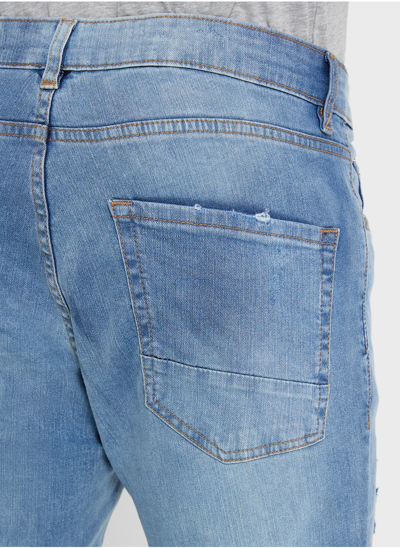 BRAVE SOUL Skinny Fit Ripped Jeans