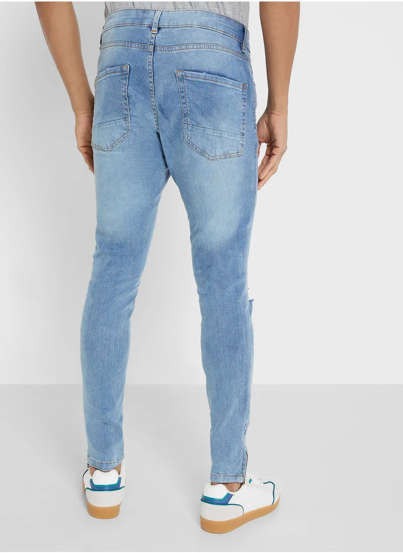 BRAVE SOUL Skinny Fit Ripped Jeans