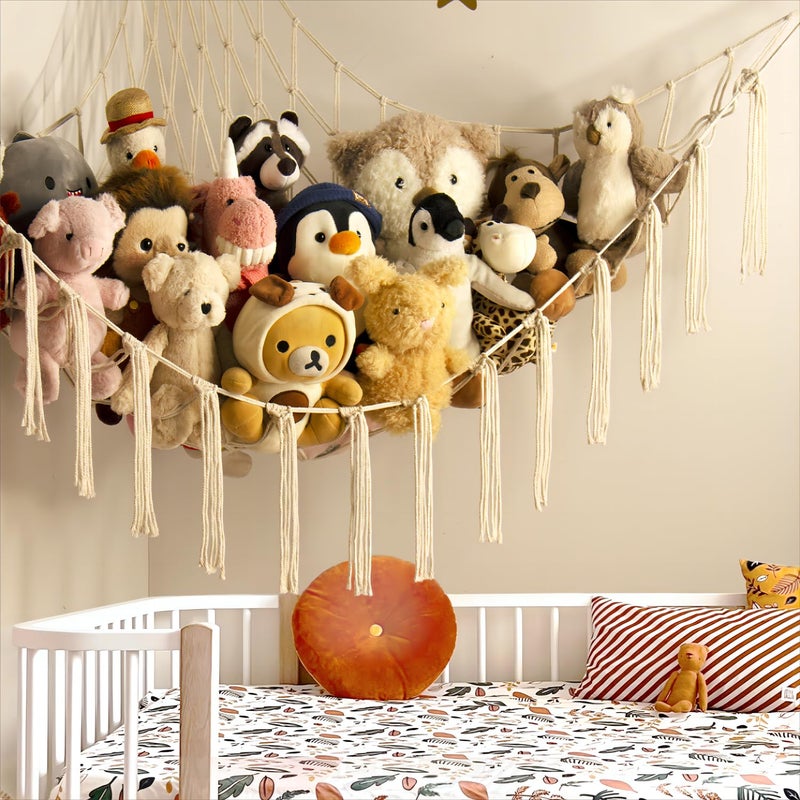 mirolam Stuffed Animal Storage Hammock Net - Toy Hammock Net for Stuffed Animals Corner - Hanging Stuff Animal Organizer Holder Large Size Baby Nursery Room Decor - Image 3