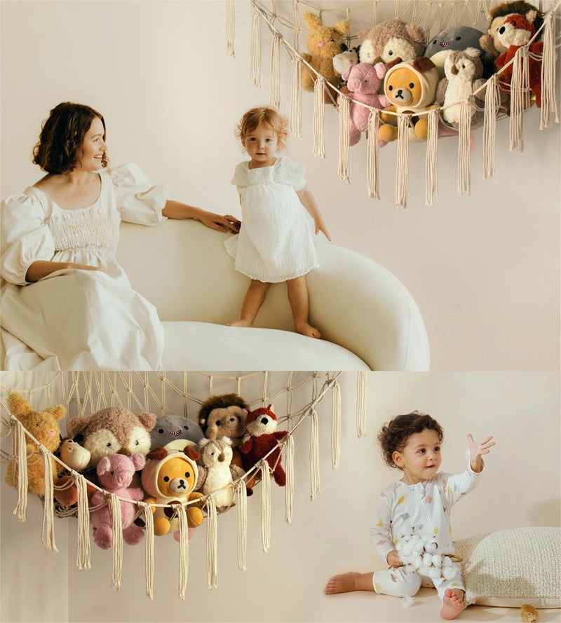 mirolam Stuffed Animal Storage Hammock Net - Toy Hammock Net for Stuffed Animals Corner - Hanging Stuff Animal Organizer Holder Large Size Baby Nursery Room Decor - Image 2