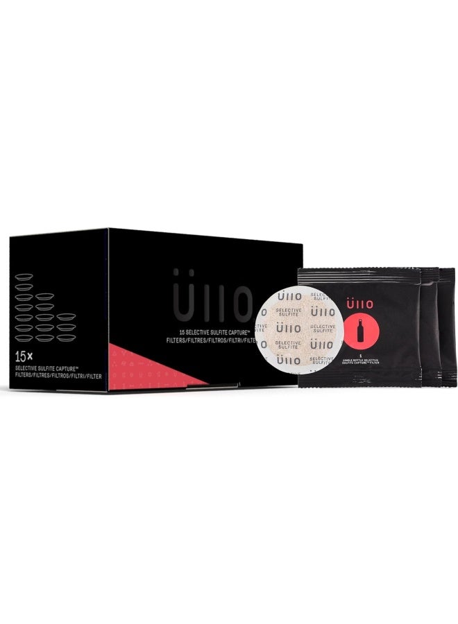 Ãœllo Ullo Full Bottle Replacement Filters (15 Pack) With Selective Sulfite Technology To Make Any Wine Histamine And Sulfite Preservative Free - Image 1
