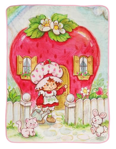 Jay Franco Kids Plush Throw Blanket  Soft  Comfy Throw for Couch or Bed  Cozy Home Dcor for Living Room  Bedroom Multi  Strawberry Shortcake 46x60  Throw Blanket