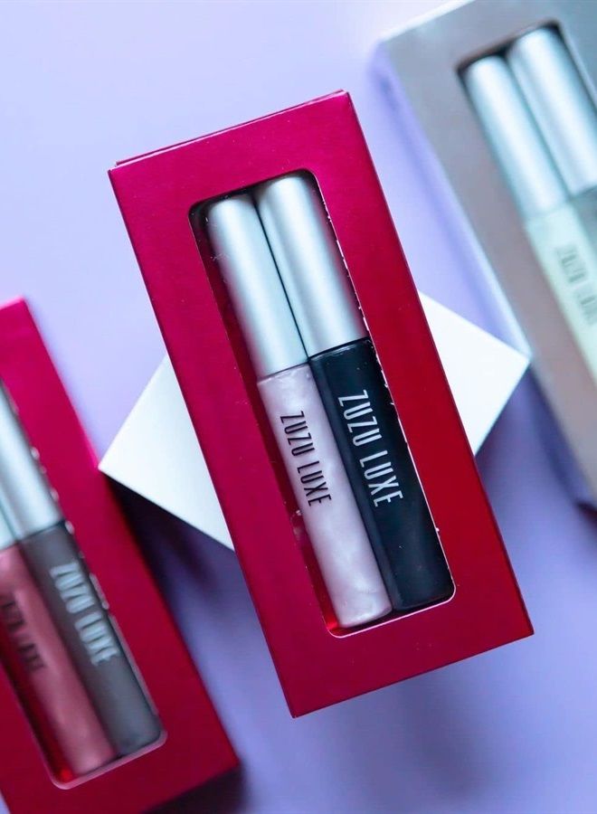 Zuzu Luxe Sheer Lip Gloss GIFTSET, Natural Lip Gloss, Paraben Free, Vegan, Gluten-free, Cruelty-free, Non GMO, 0.17 oz (Divinity Gloss/ Onyx Mascara) - Image 2