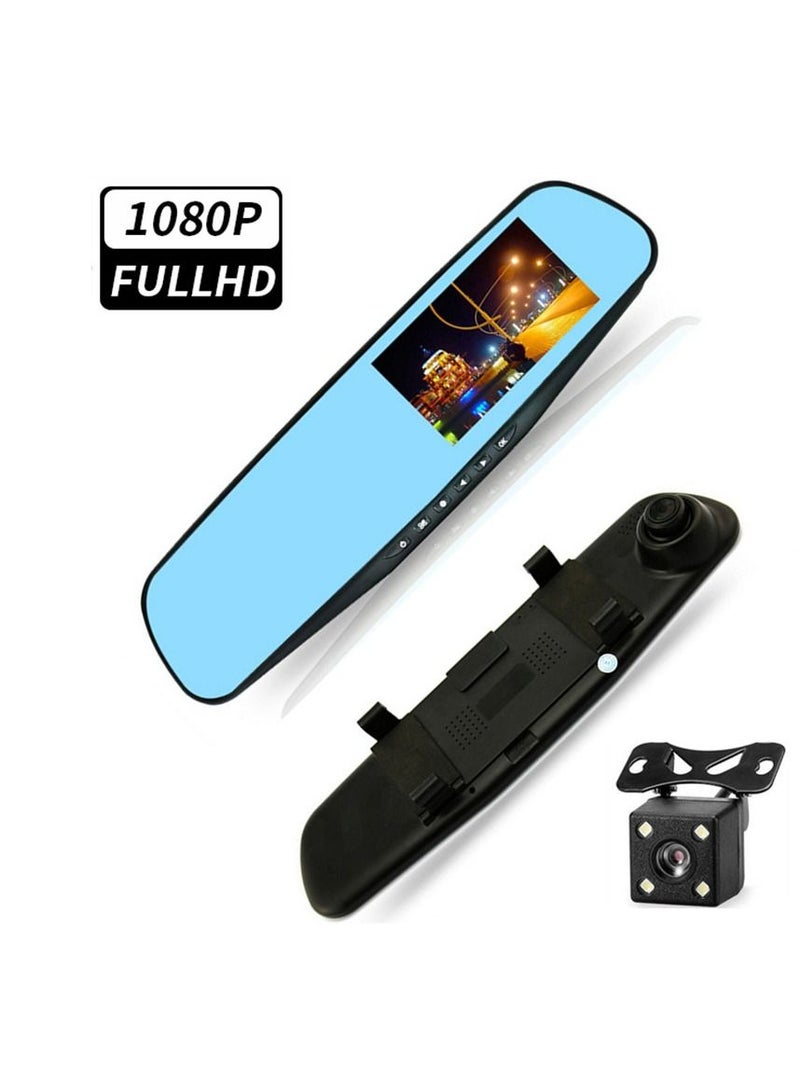 AROAQ Rearview Mirror Driving Recorder Dual Lens 4.19 Inch Car Monitoring HD 1080P Front And Rear Double Recording - Image 4