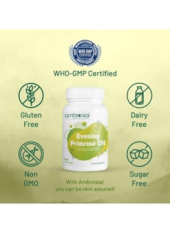 ambrosial Evening Primrose Oil 1000Mg (EPO) Cold Pressed Primrose Oil Capsules Pack of 2  - Image 4