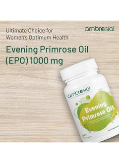 ambrosial Evening Primrose Oil 1000Mg (EPO) Cold Pressed Primrose Oil Capsules Pack of 2  - Image 2