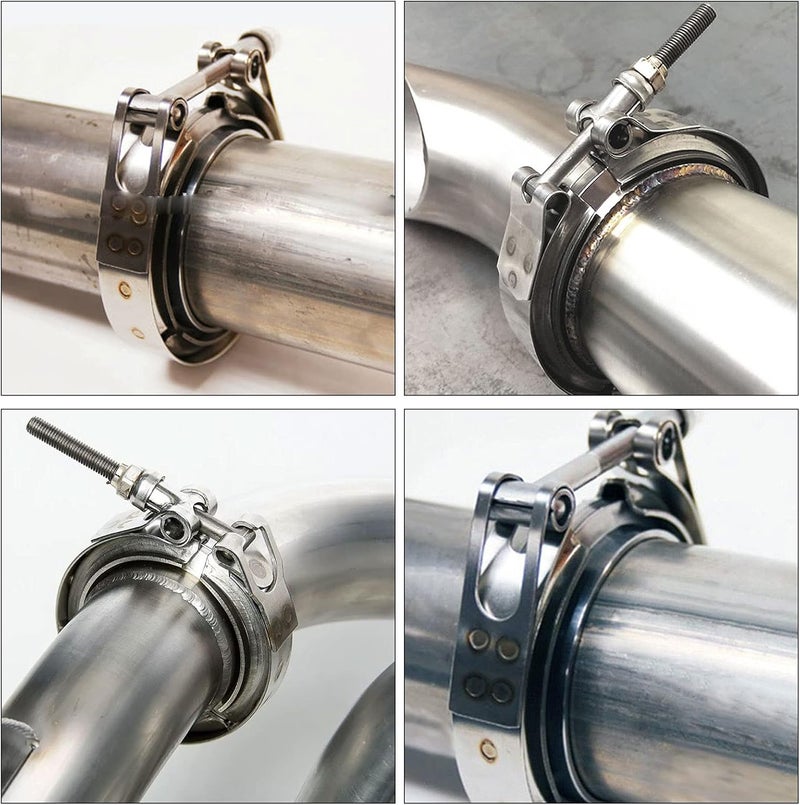 JOIKIT 2 Pack 4 Inches V Band Clamp - Stainless Steel Quick Release Clamp with Male Female Flanges for Turbo and Exhaust Systems - Image 5