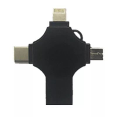 Foreign Trade Cross-border Cross Four-in-One Mobile Phone USB Disk Applicable to Apple Android type-c Computer USB Disk 1TB 2TB Black 