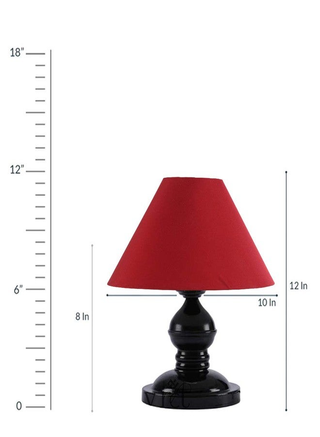 VRCT Khadi Shade and Beautiful Table Lamp for Bedroom and Drawing Room (Red) - Image 3