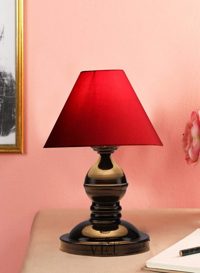VRCT Khadi Shade and Beautiful Table Lamp for Bedroom and Drawing Room (Red) - Image 2