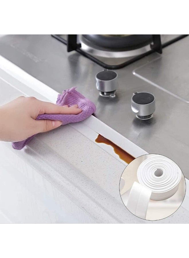 3 قطع شريط لاصق ذاتي لسد الفجوات، شريط عزل مضاد للعتم لحوض المطبخ، المرحاض، الحمام، حوض الاستحمام، حماية حواف الأرضية والجدار - Image 3
