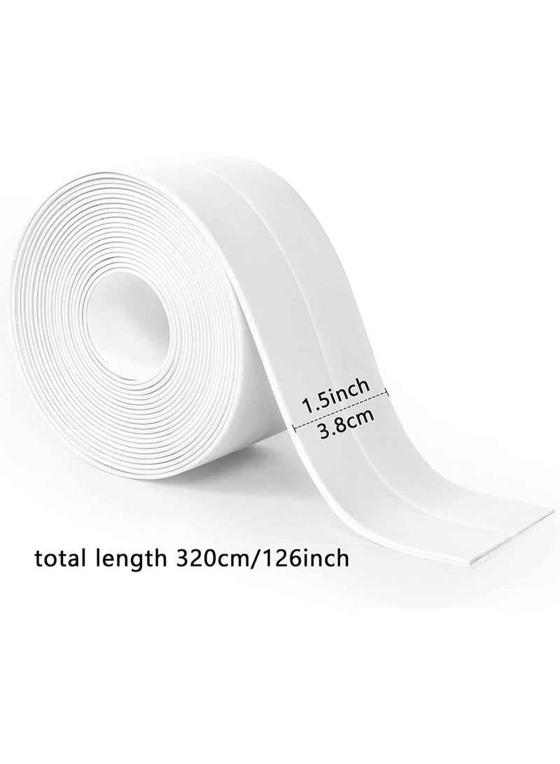 3 قطع شريط لاصق ذاتي لسد الفجوات، شريط عزل مضاد للعتم لحوض المطبخ، المرحاض، الحمام، حوض الاستحمام، حماية حواف الأرضية والجدار - Image 2