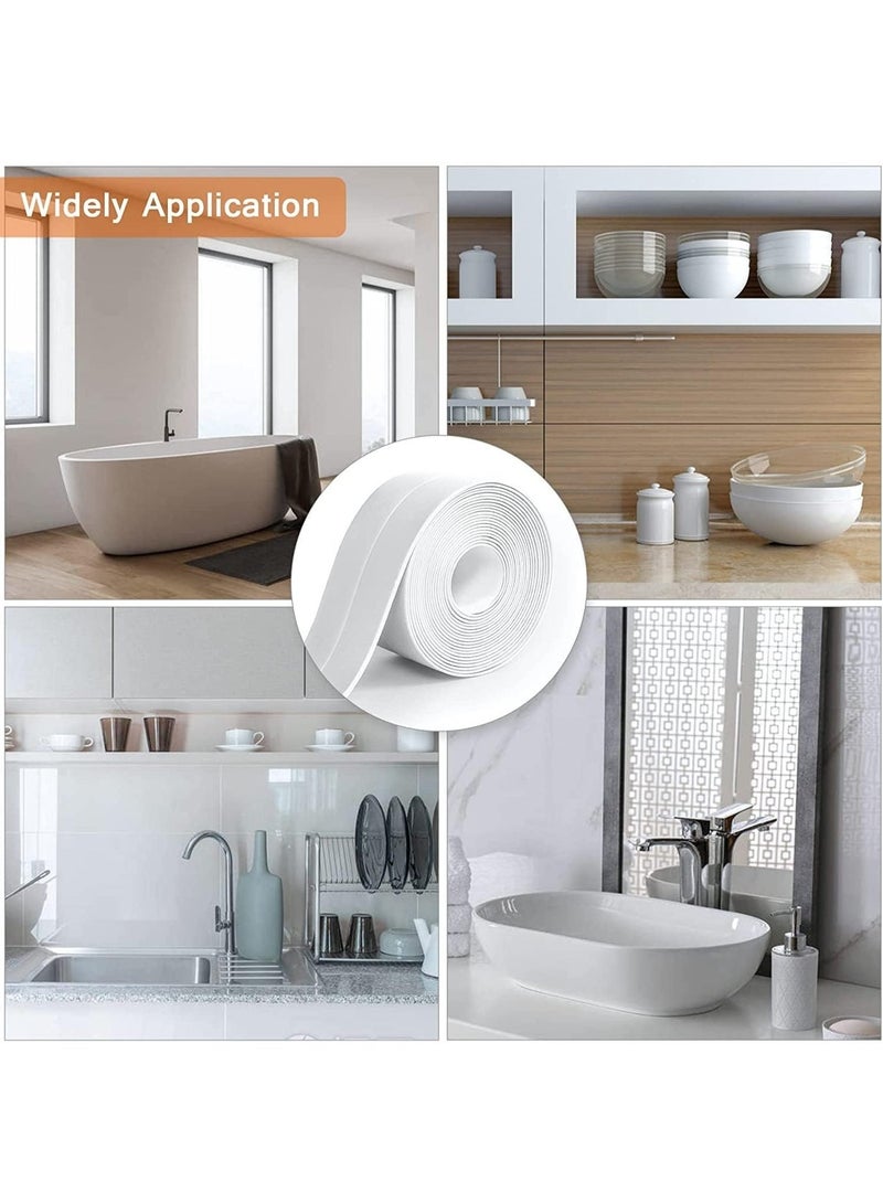 3 قطع شريط لاصق ذاتي لسد الفجوات، شريط عزل مضاد للعتم لحوض المطبخ، المرحاض، الحمام، حوض الاستحمام، حماية حواف الأرضية والجدار - Image 4