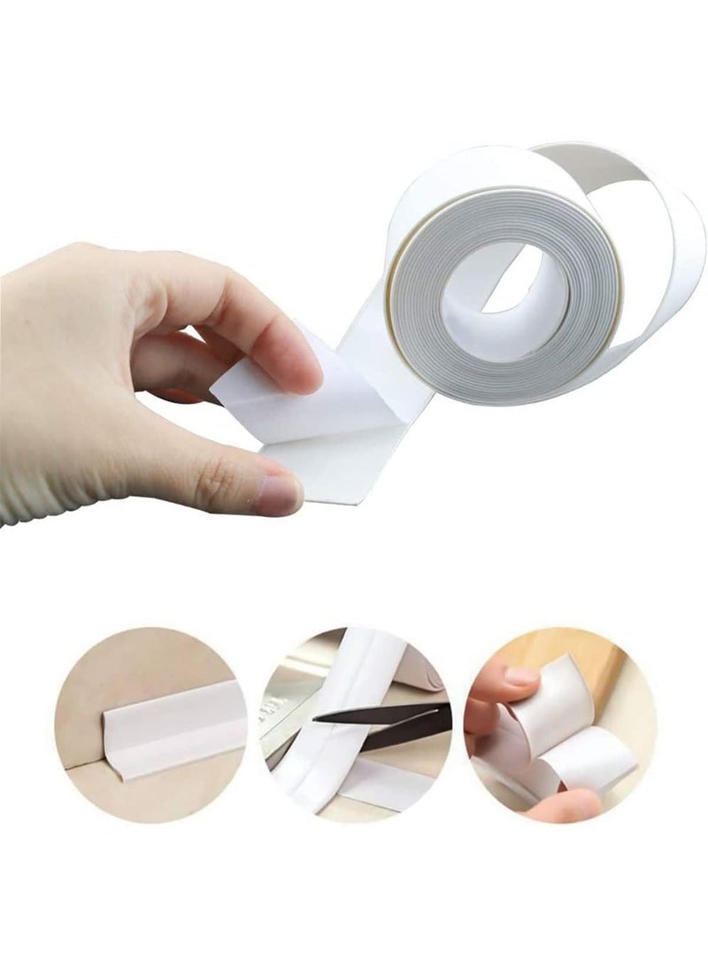 3 قطع شريط لاصق ذاتي لسد الفجوات، شريط عزل مضاد للعتم لحوض المطبخ، المرحاض، الحمام، حوض الاستحمام، حماية حواف الأرضية والجدار - Image 5
