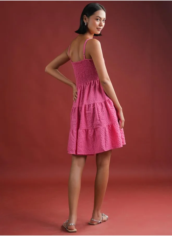 سانسكريتي هومز Sanskrutihomes Strappy Tiered A-Line Mini Dress