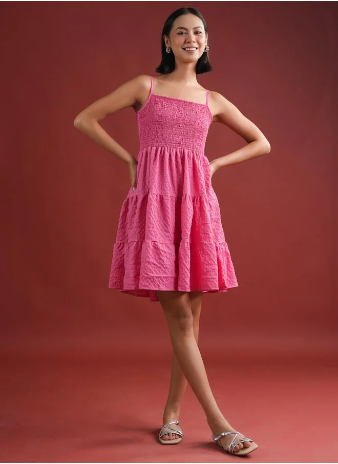 سانسكريتي هومز Sanskrutihomes Strappy Tiered A-Line Mini Dress