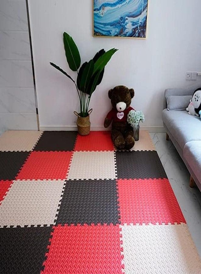 SIGNATRON Puzzle Flooring || Kids Interlocking Play mat || Shop Floor Mat || Kitchen Floor Mat || Pet Mat ||12 MM Thick (Red - Black - White, 6 Pcs) - Image 3