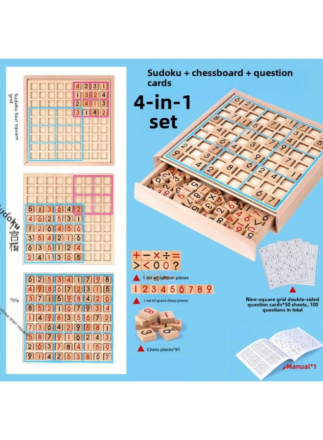 Smart Brain Four Six Nine Palace Sudoku Game Primary School Students Training Thinking Educational Toys Nine Palace Question Card-Color:906 (Jiugongge Question Card 100) - Image 1