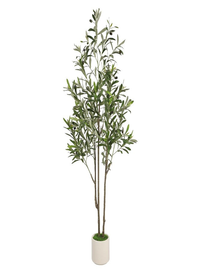 Alupssuc 5ft Olive Trees Artificial Indoor & Outdoor, Faux Olive Tree with Lively Artificial Trunk and Lifelike Fruits, Fake Potted Tree for Modern Home Office Living Room Decor - Image 1