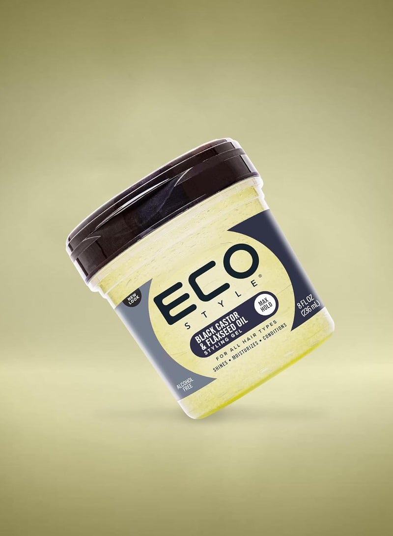 Eco Styler Black Castor & Flaxseed Oil Styling Gel 236 ml – Nourish, Define & Hold - Image 3