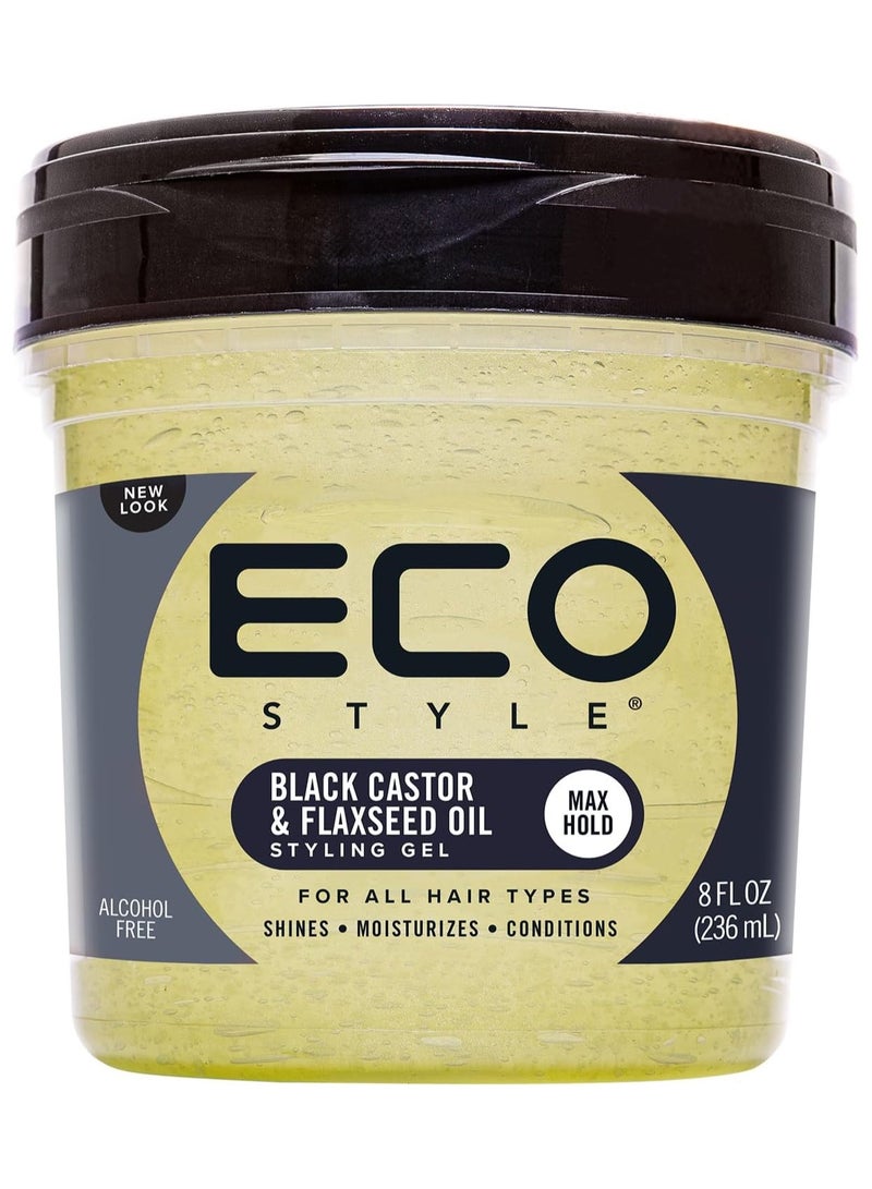 Eco Styler Black Castor & Flaxseed Oil Styling Gel 236 ml – Nourish, Define & Hold - Image 1