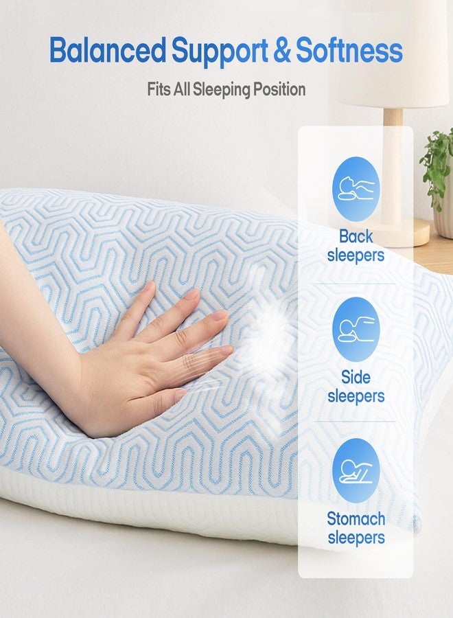 بيورداون وسادة بيور داون® المبردة المصنوعة من ريش الإوز، طقم من قطعة واحدة، حشوة وسادة سرير قياسية مع غطاء وسادة ناعم ومبرد لنوم منعش - Image 4