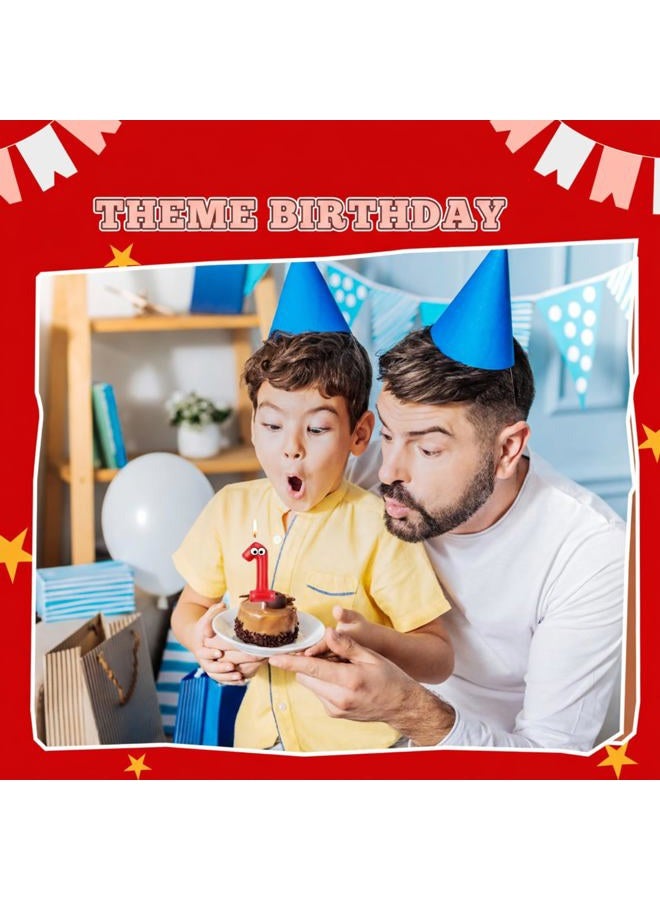 Mtlee Number Birthday Candle Monster Theme Candles Cookies Cake Topper for Girl Boy Cartoon Birthday Party Cake Decorations Supplies(Red,Number 1) - Image 5