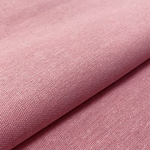 LOVOUS Linen Embroidery Fabric, Quilting Fabric Cloth Garments Crafts Accessories Square Embroidery Cloth, 20 by 62-Inch(Pink) - Image 1
