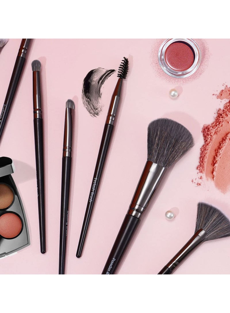 Miniso Makeup Brush Set Premium Soft Eye Shadow Powder Eyebrow Concealer Brush black 12Pcs - Image 2