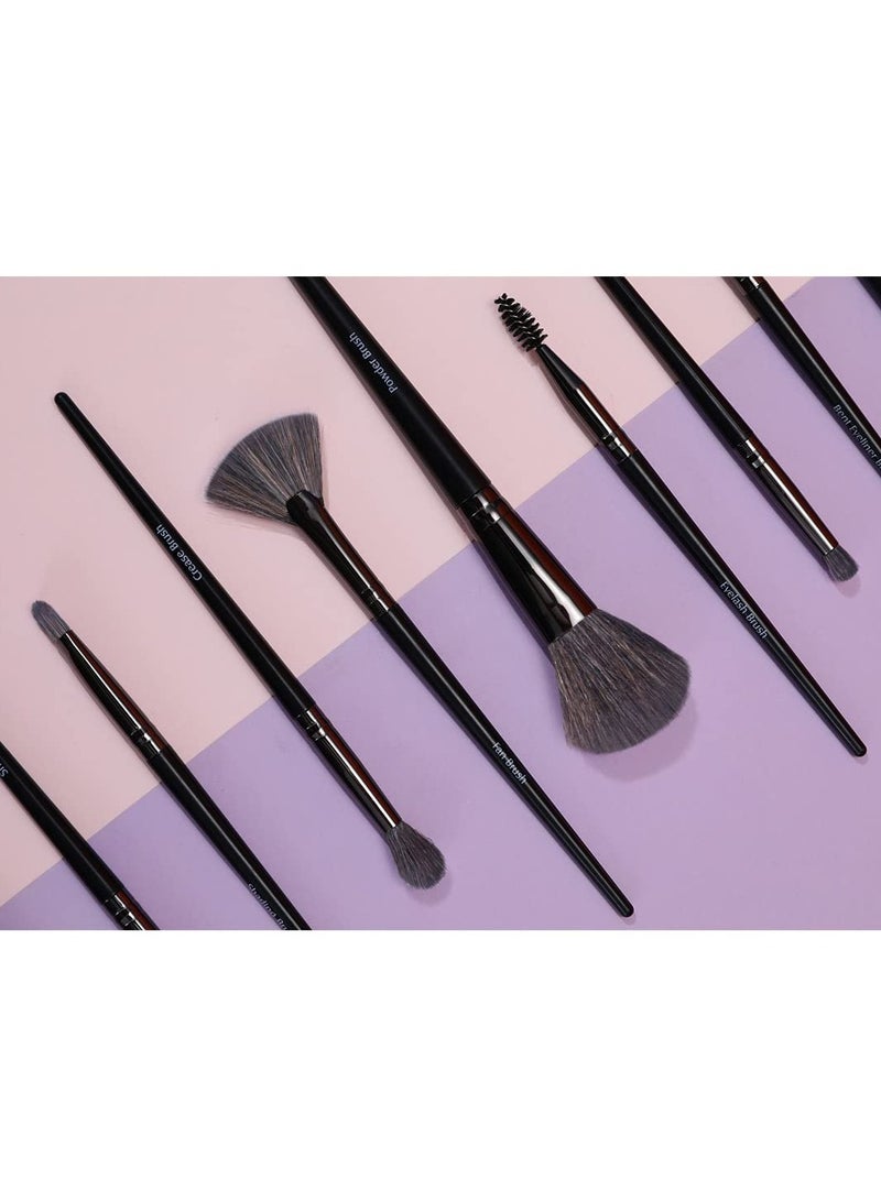 Miniso Makeup Brush Set Premium Soft Eye Shadow Powder Eyebrow Concealer Brush black 12Pcs - Image 5