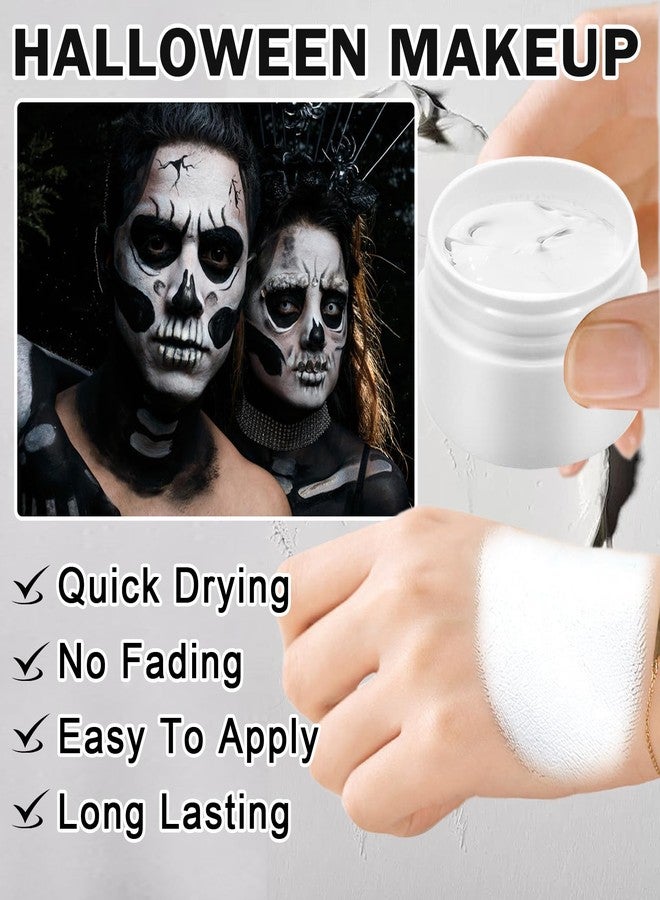 QIUFSSE Black and White Face Painting Kit Professional Halloween Face Paint,Oil Based Face Paint Halloween Makeup Kit with 3Pcs Facepaint Brushes,Body Paint for Cosplay,Costume and Theater - Image 4