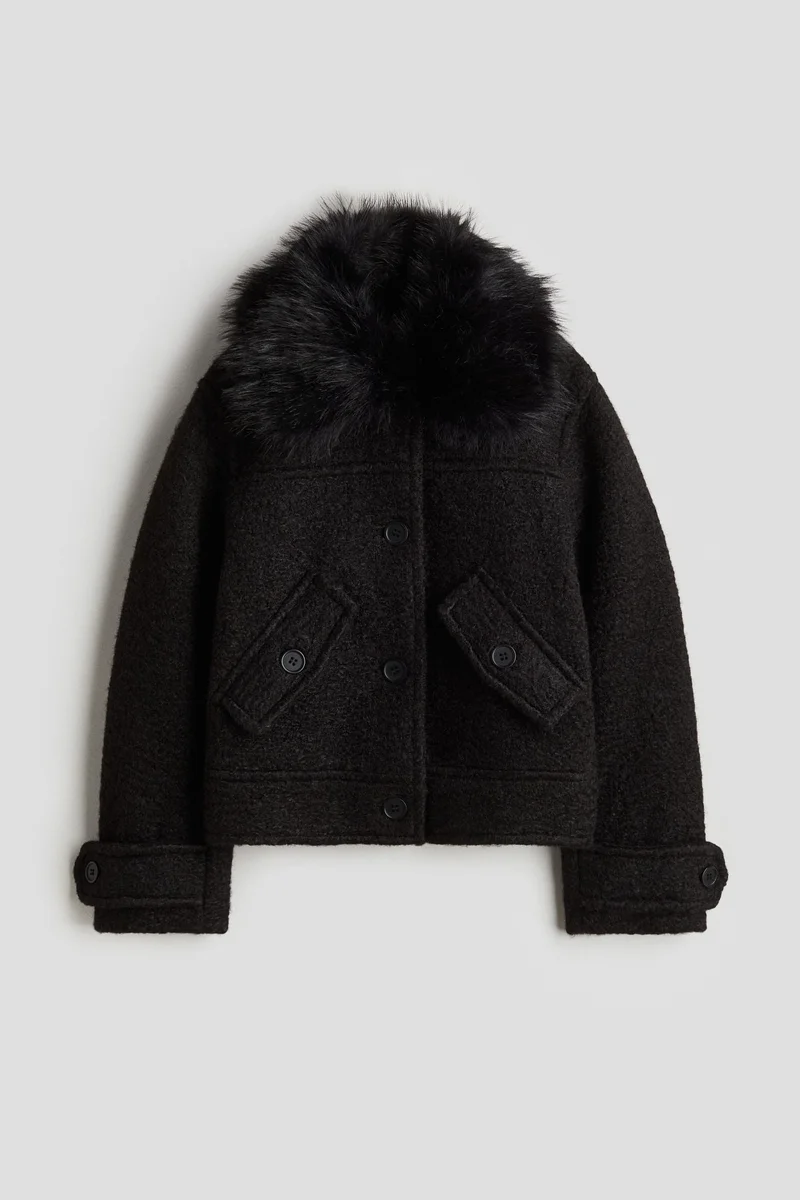 H&M Fluffy-collared jacket
