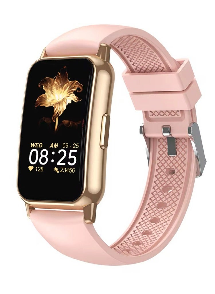 Lady Smart Watch Sport Fitness Tracker Business for Women 1.47 Inch Lightweight HD Display Bluetooth Call AI Waterproof Multi-Functional for Android & iOS for Boys Girls Teens Silicone Strap Pink - Image 1