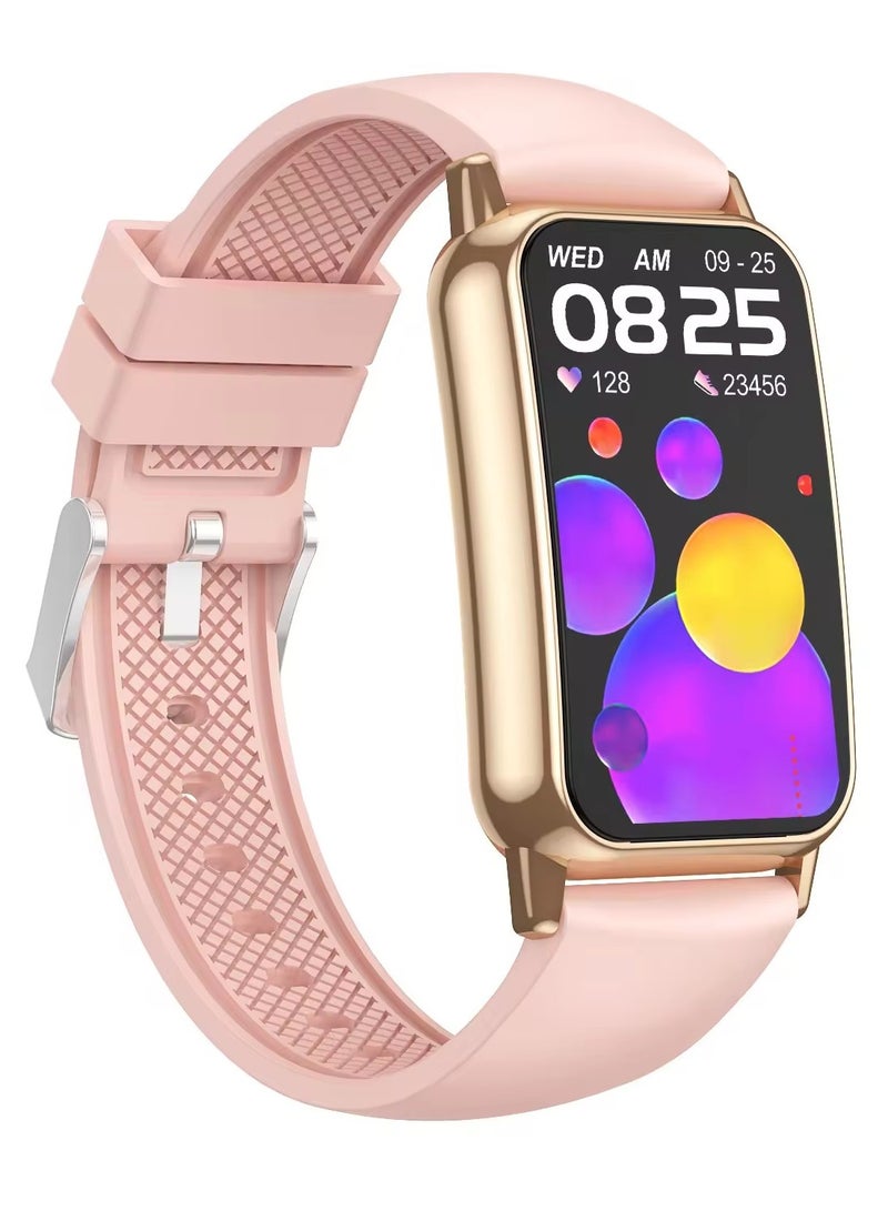 Lady Smart Watch Sport Fitness Tracker Business for Women 1.47 Inch Lightweight HD Display Bluetooth Call AI Waterproof Multi-Functional for Android & iOS for Boys Girls Teens Silicone Strap Pink - Image 2