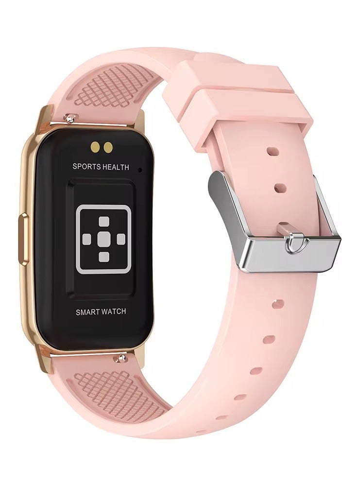 Lady Smart Watch Sport Fitness Tracker Business for Women 1.47 Inch Lightweight HD Display Bluetooth Call AI Waterproof Multi-Functional for Android & iOS for Boys Girls Teens Silicone Strap Pink - Image 3