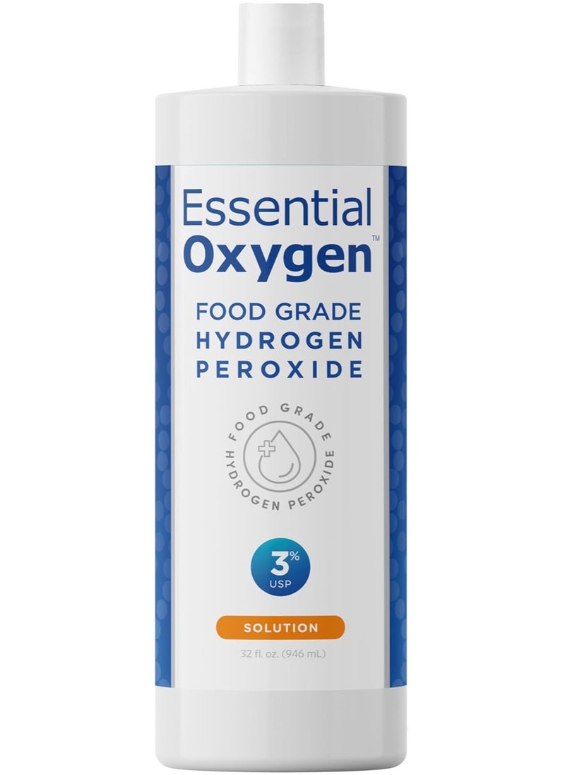 Essential Oxygen Food Grade Hydrogen Peroxide 3% USP, Solution, 32 fl. oz  - Image 1