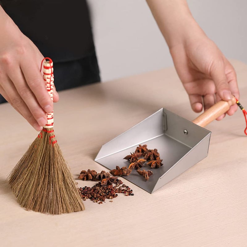 VOSAREA Mini Dustpan Stainless Steel Small Dustpan Portable Short Handle Compact Dust Pan for Workshop Table Desk Key Board - Image 5