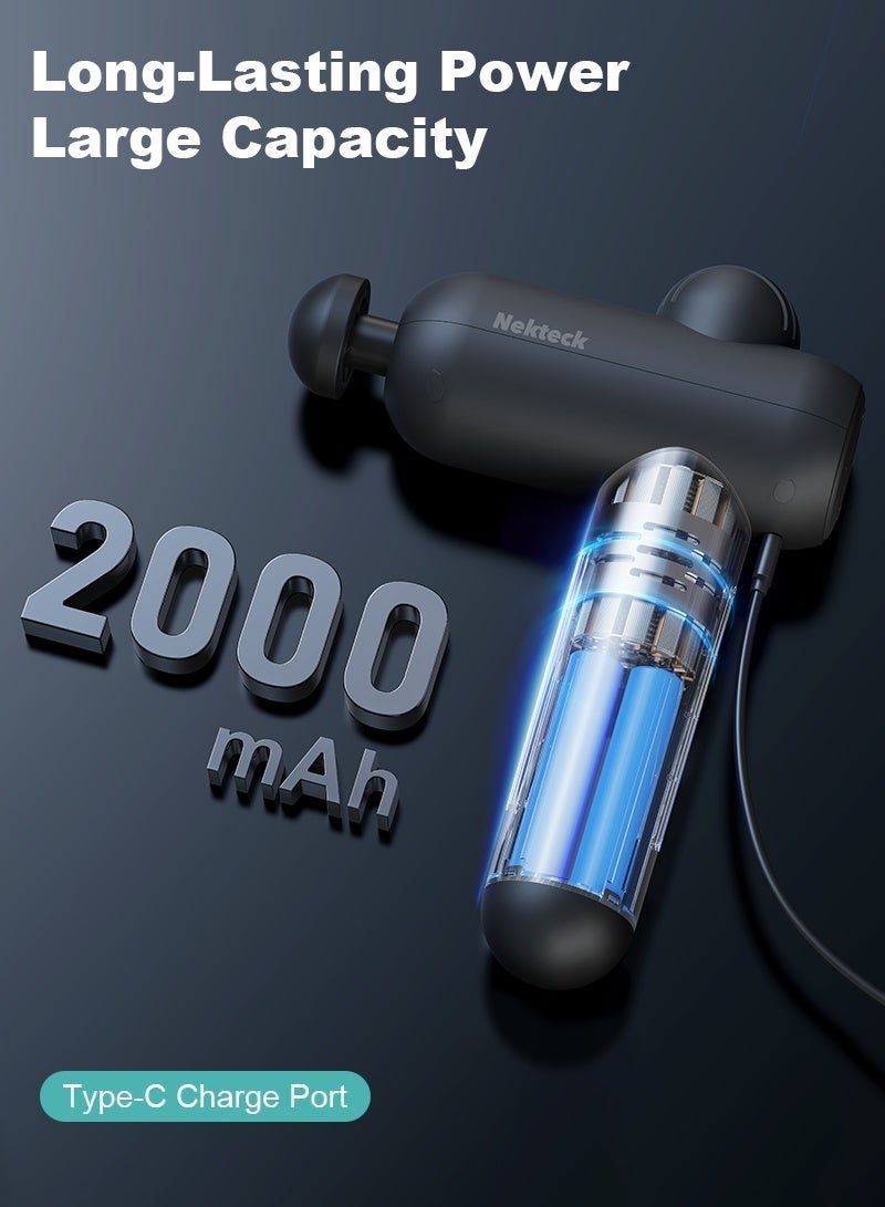 Nekteck Massage Gun Deep Tissue Body Massager Set with Bag Quiet & Portable for Back Neck Pain Relief Body Muscle Relaxation Pain Relief Ideal for Home Office Use Perfect Gift - Image 5