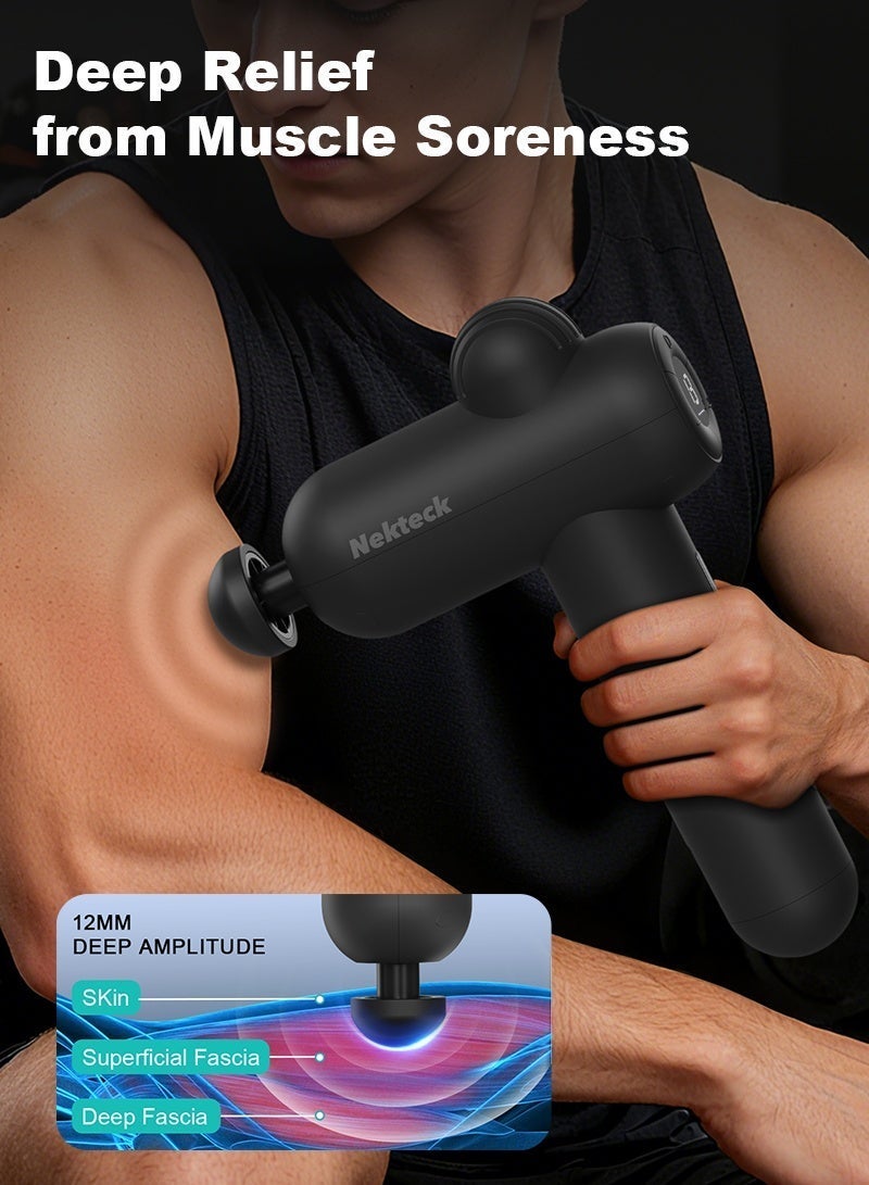 Nekteck Massage Gun Deep Tissue Body Massager Set with Bag Quiet & Portable for Back Neck Pain Relief Body Muscle Relaxation Pain Relief Ideal for Home Office Use Perfect Gift - Image 2