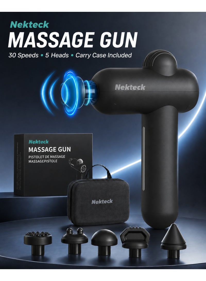 Nekteck Massage Gun Deep Tissue Body Massager Set with Bag Quiet & Portable for Back Neck Pain Relief Body Muscle Relaxation Pain Relief Ideal for Home Office Use Perfect Gift - Image 1