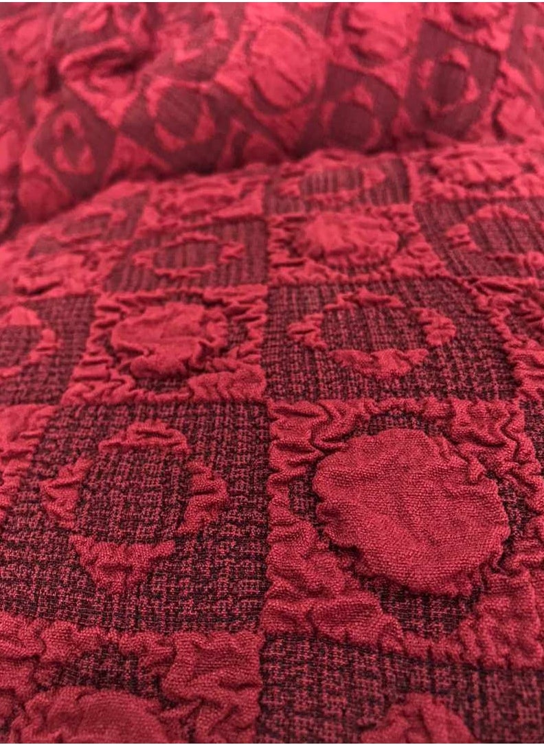 EVORY HOME Sofa Cover Jacquard 4-Pieces Set of 7-Seater (3+2+1+1) Super Stretchable Anti-Wrinkle Slip Resistant Furniture Protector  - Image 2